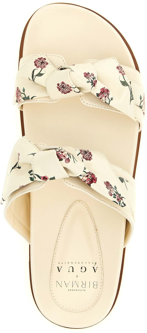 Alexandre Birman White Cowhide Slides
