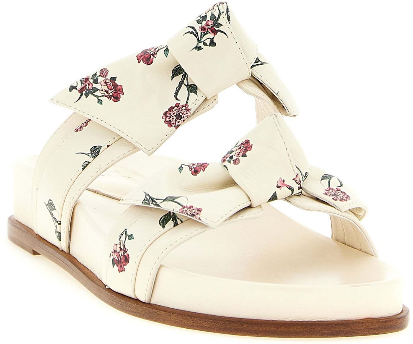 Alexandre Birman White Cowhide Slides