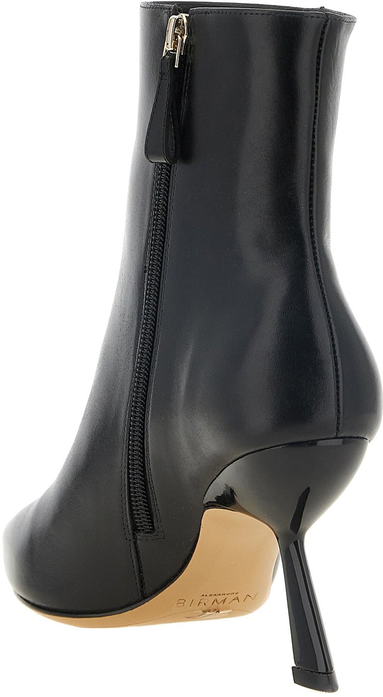 Alexandre Birman Black Calfskin Ankle Boots