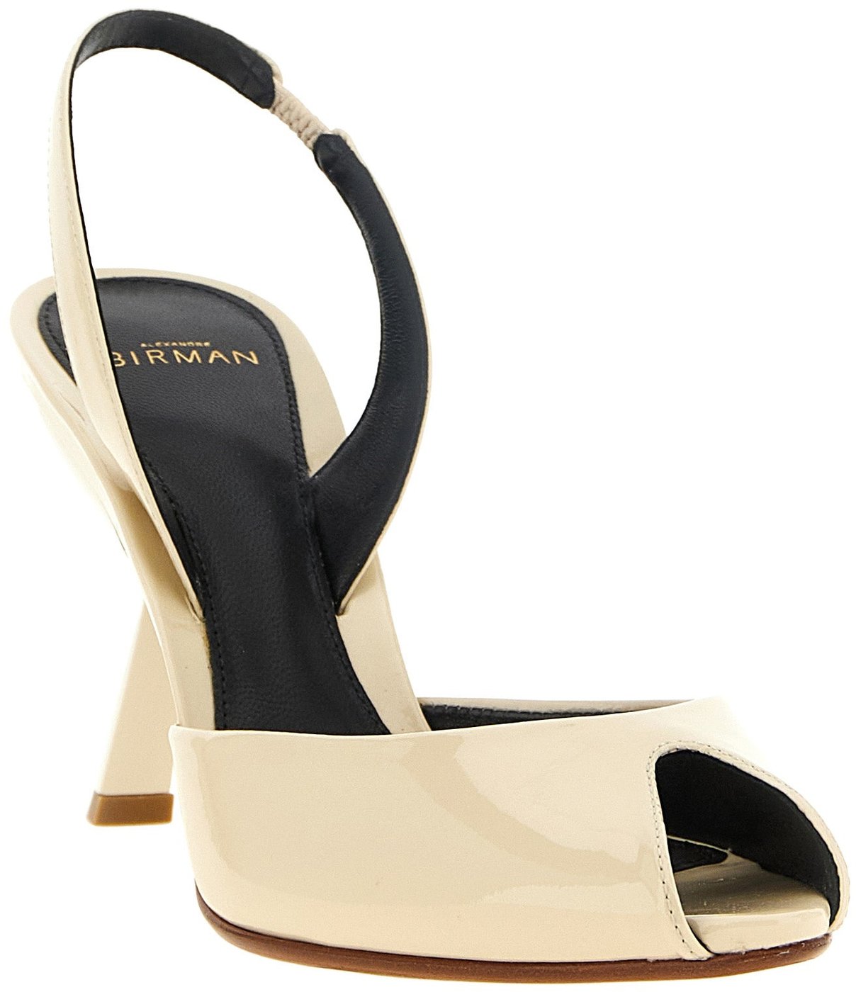 Alexandre Birman White Calfskin Mid Heel Pumps