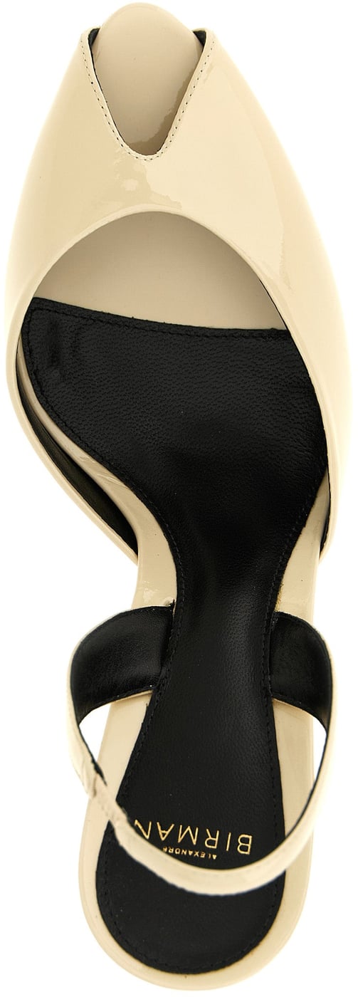 Alexandre Birman White Calfskin Mid Heel Pumps