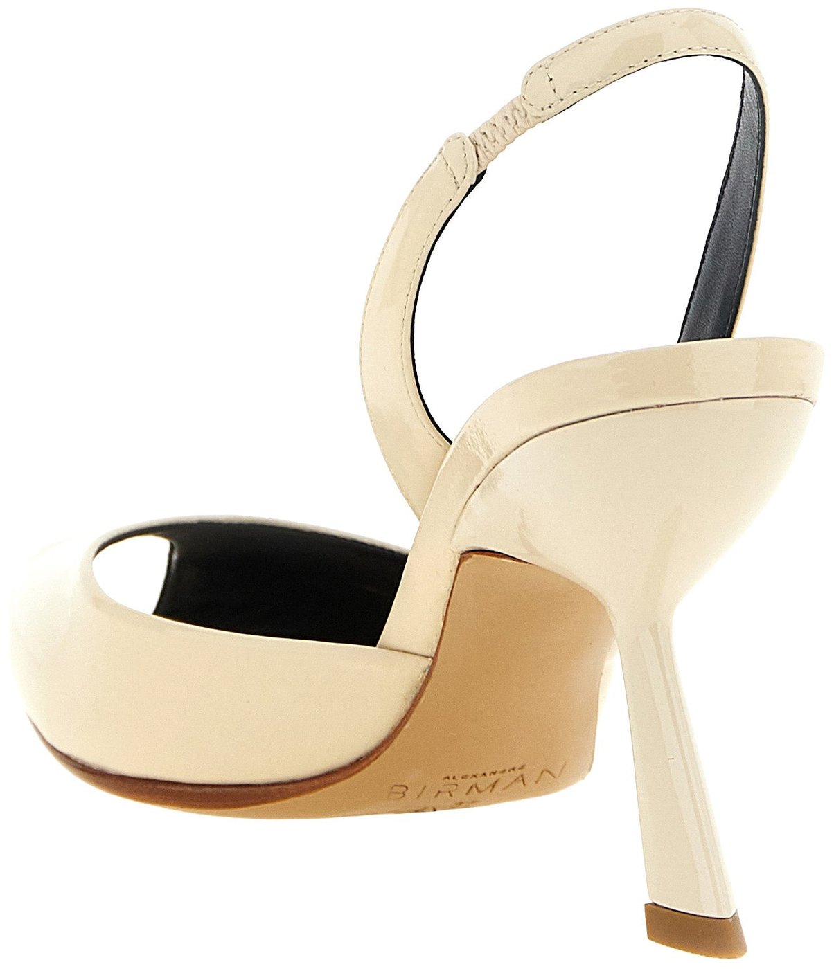 Alexandre Birman White Calfskin Mid Heel Pumps