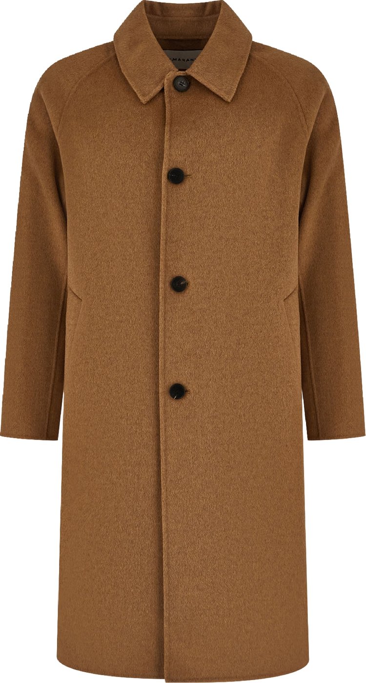 Amaranto Cappotto Monopetto con Maniche Raglan