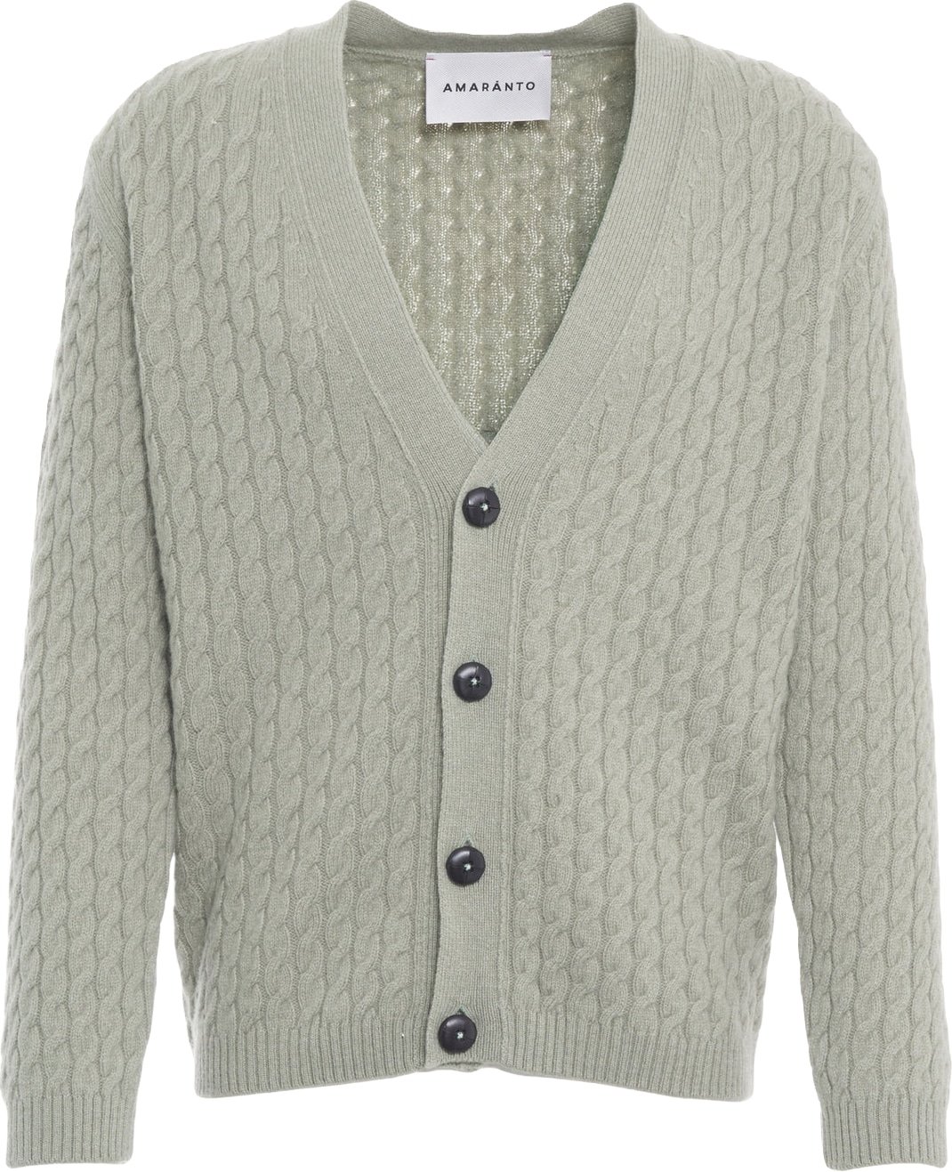Cardigan with cable knit pattern
