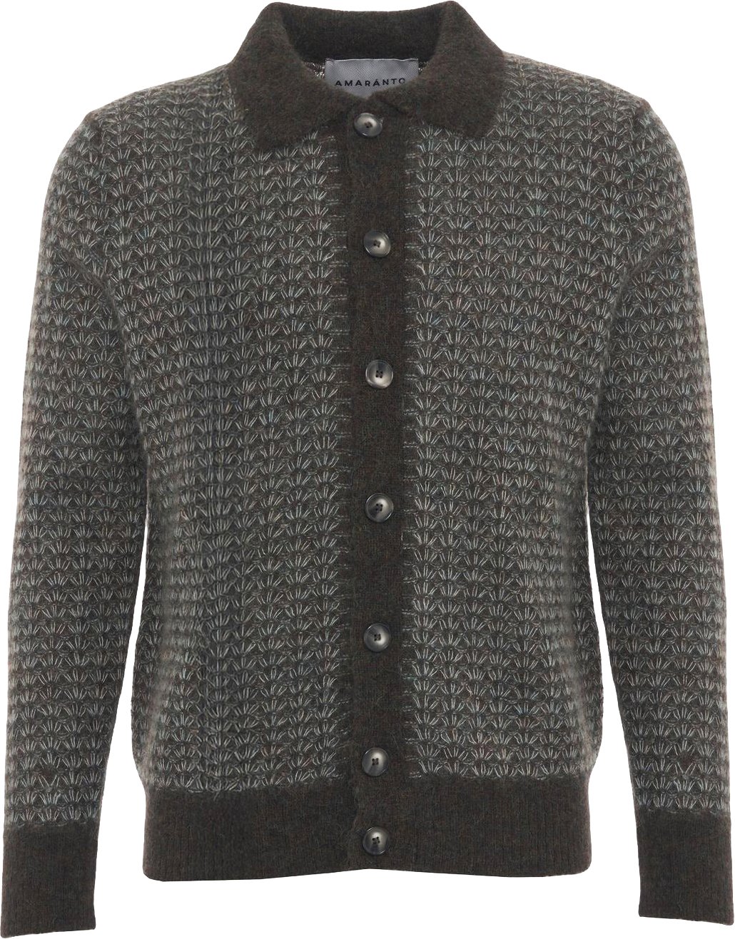 Cardigan with polo collar