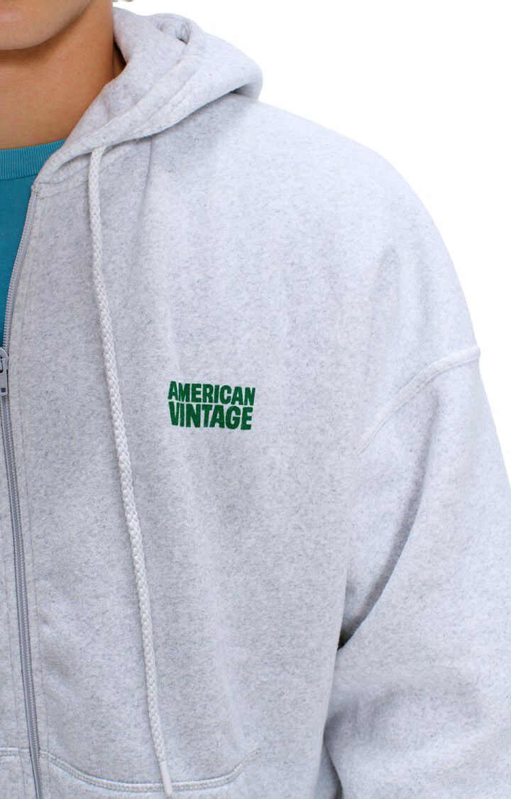 hoodie zip grey