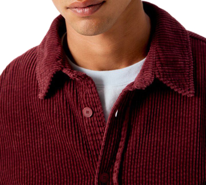 overshirt velours bordeaux