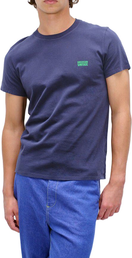 t-shirt blauw logo groen