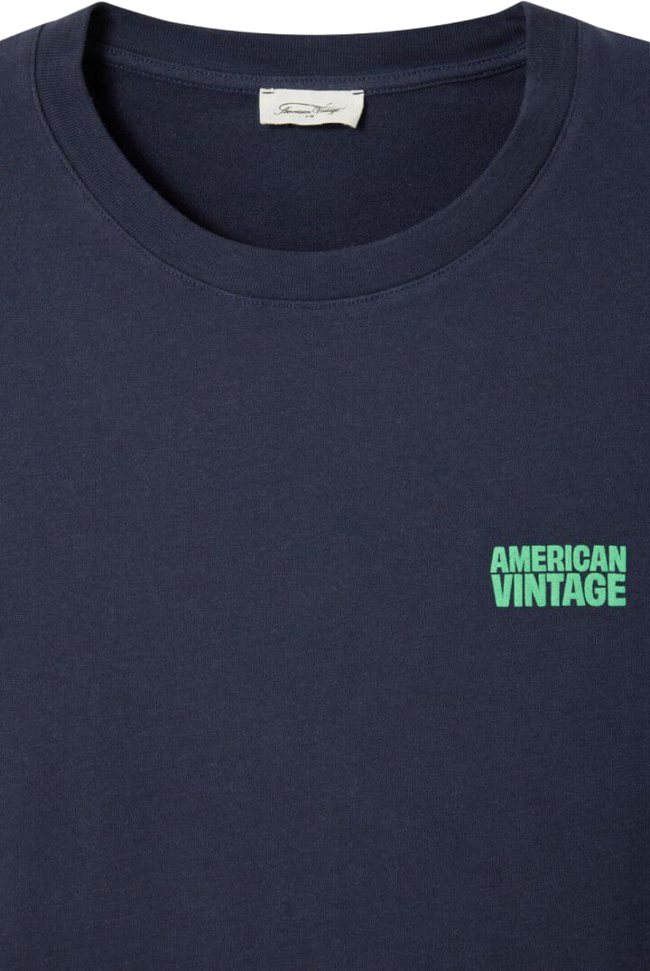 t-shirt blauw logo groen