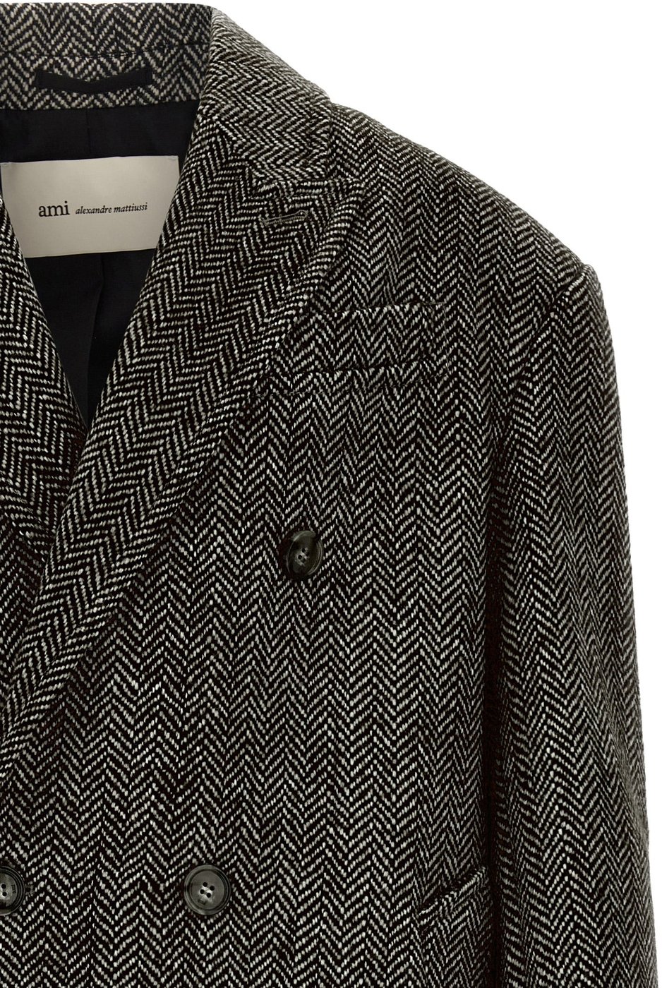 Ami Paris Black Virgin Wool Coat
