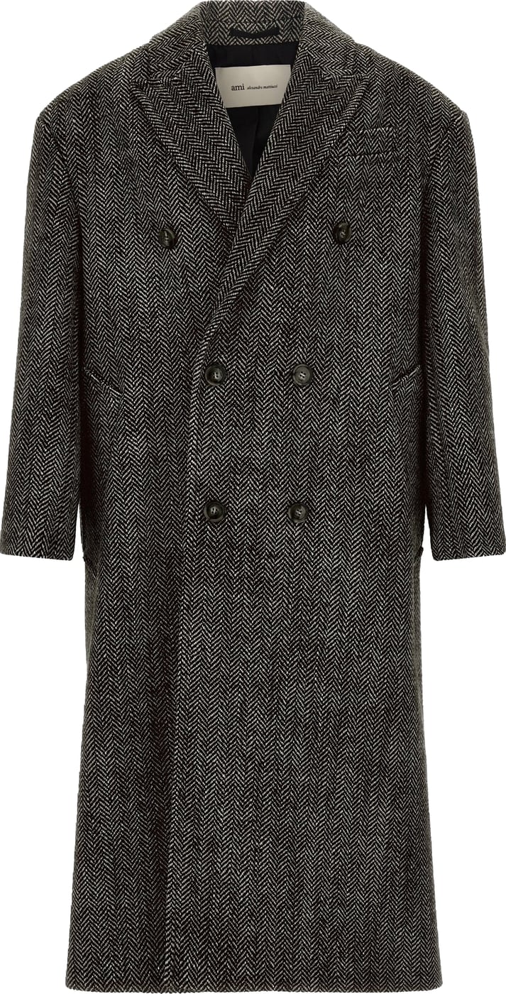 Ami Paris Black Virgin Wool Coat
