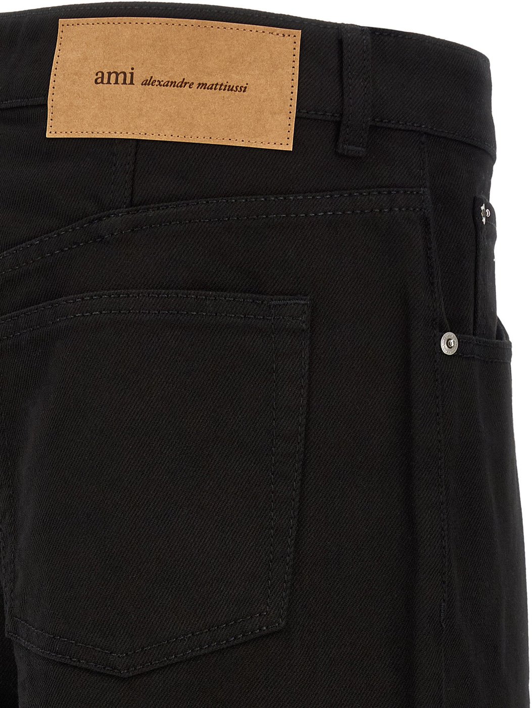 Ami Paris Black Cotton Relaxed Fit Jeans