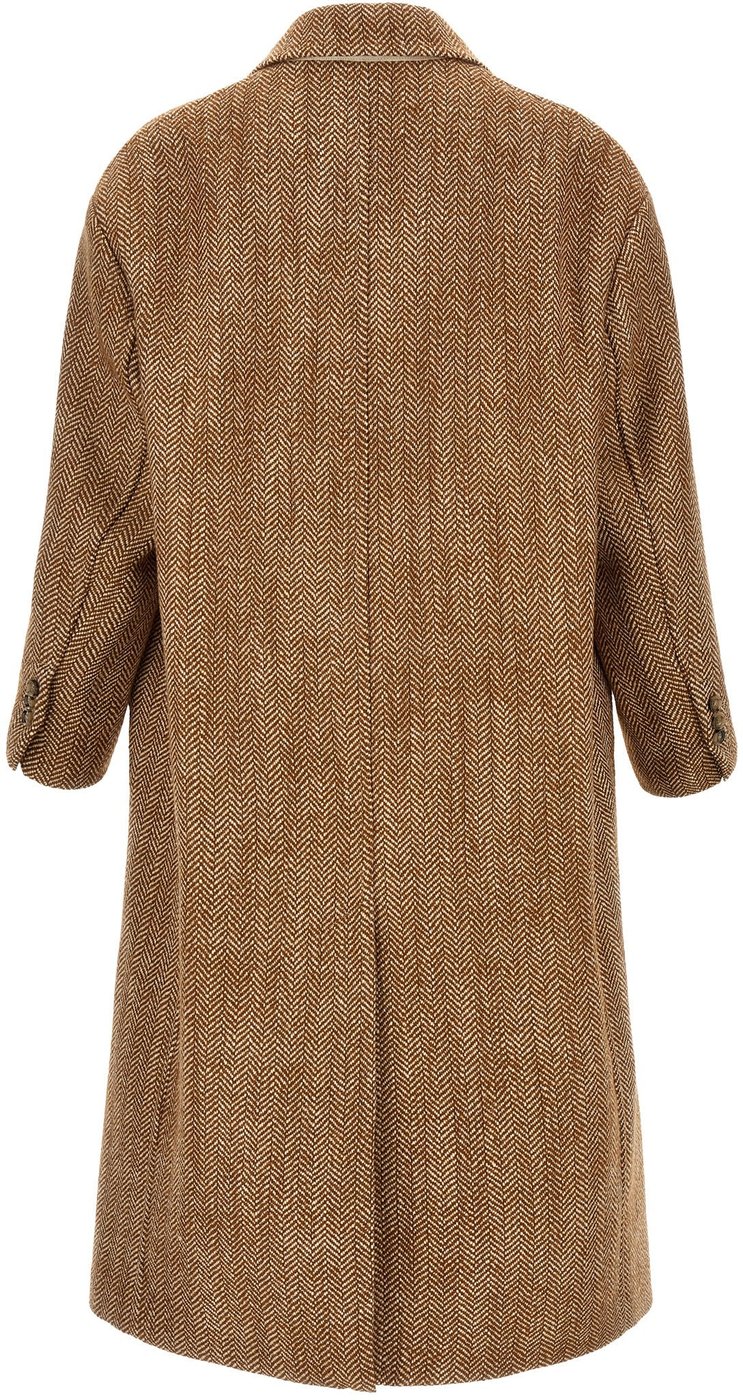 Ami Paris Brown Virgin Wool Coat