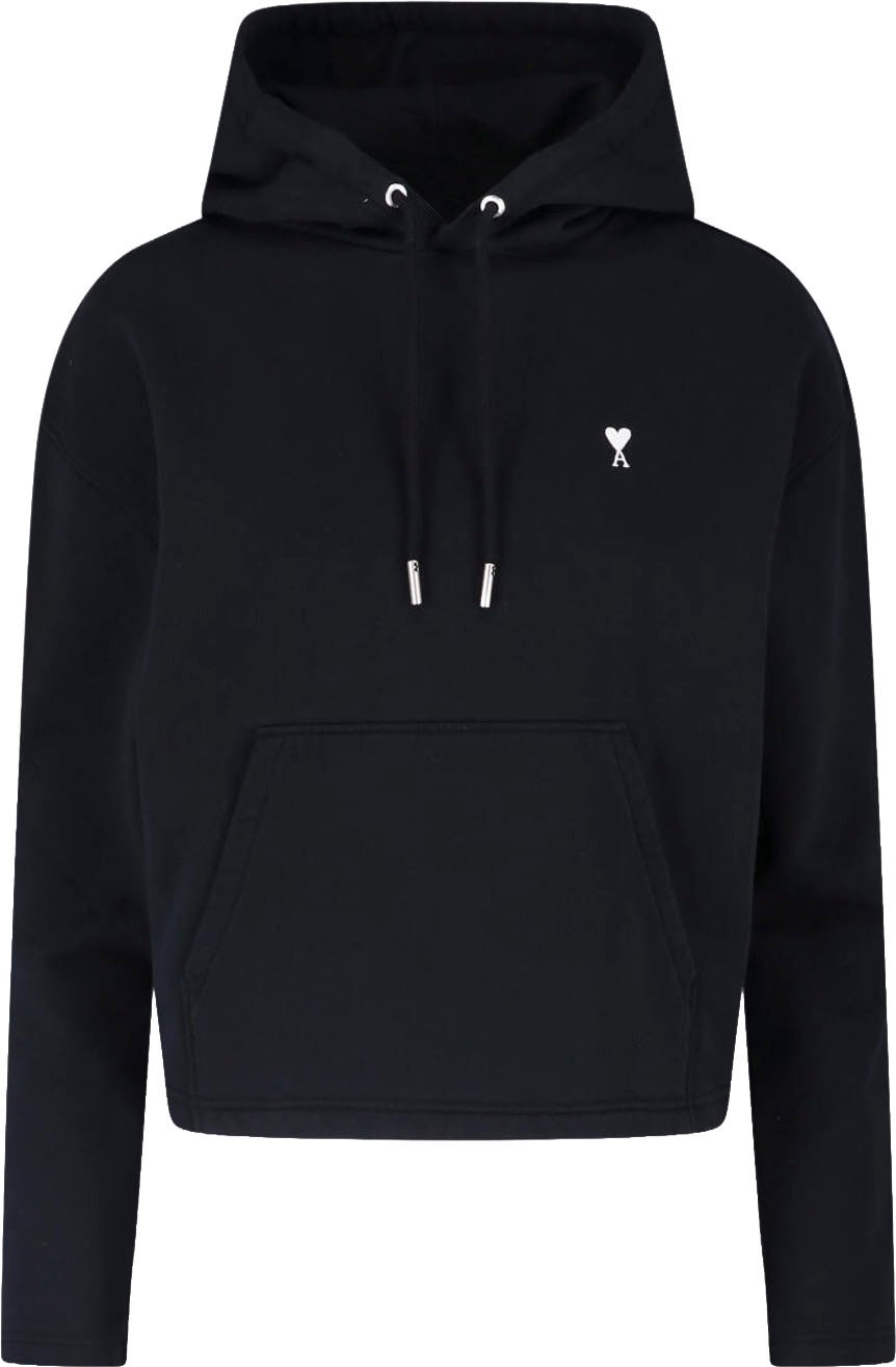Black Ami de Coeur Cropped Hoodie