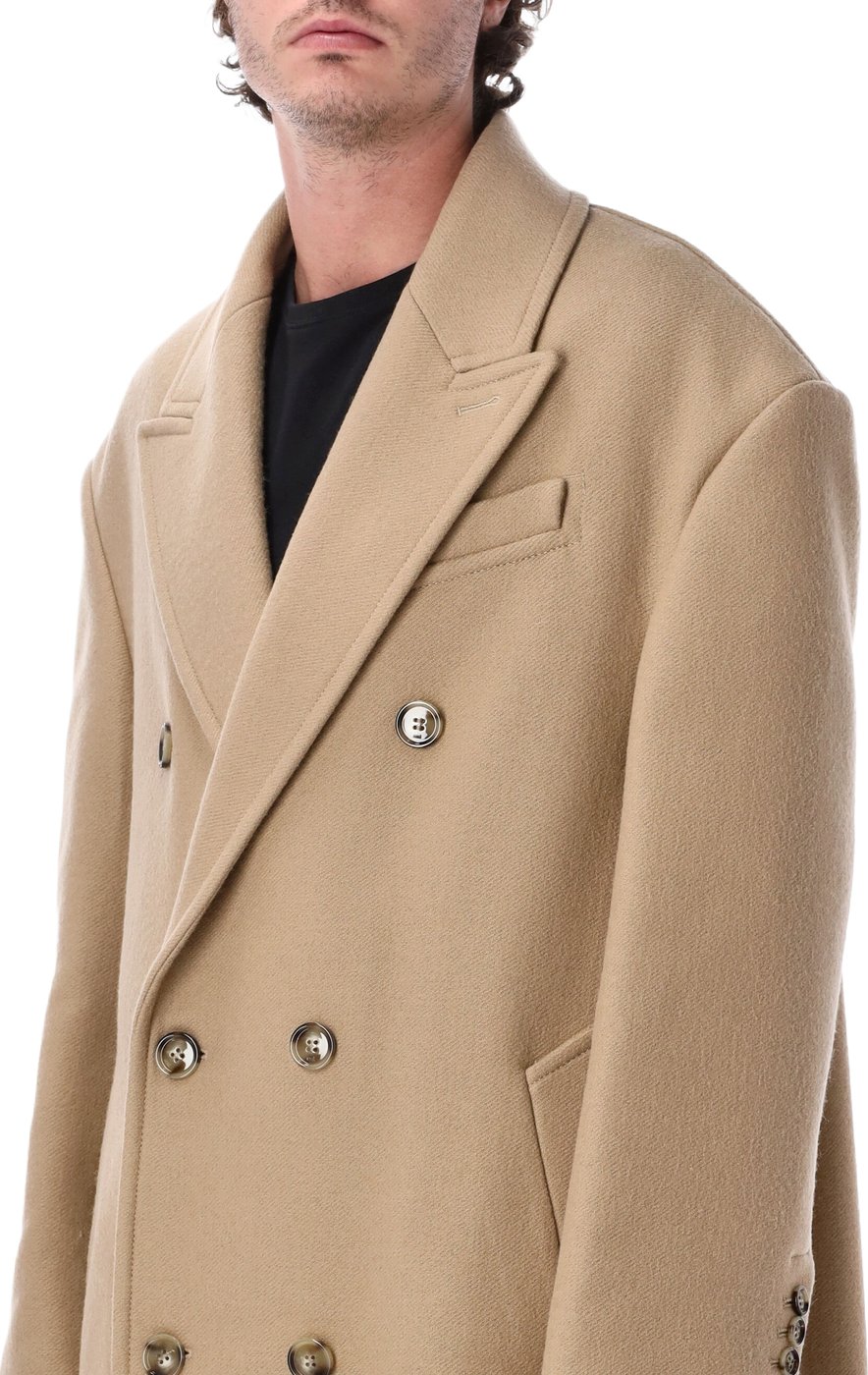Doublebreast Over Coat Beige