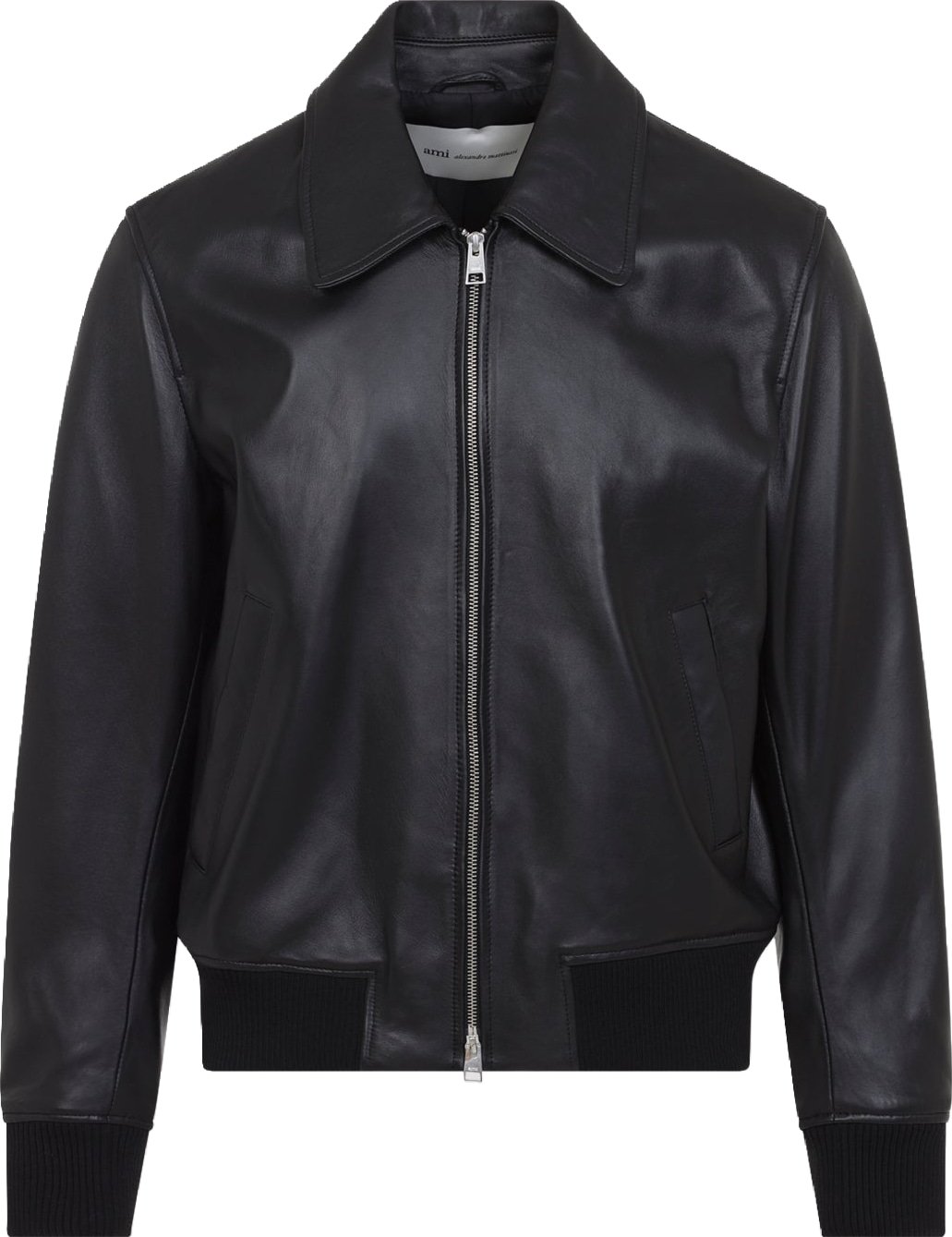 Ami Paris Zipped Leather Jacket