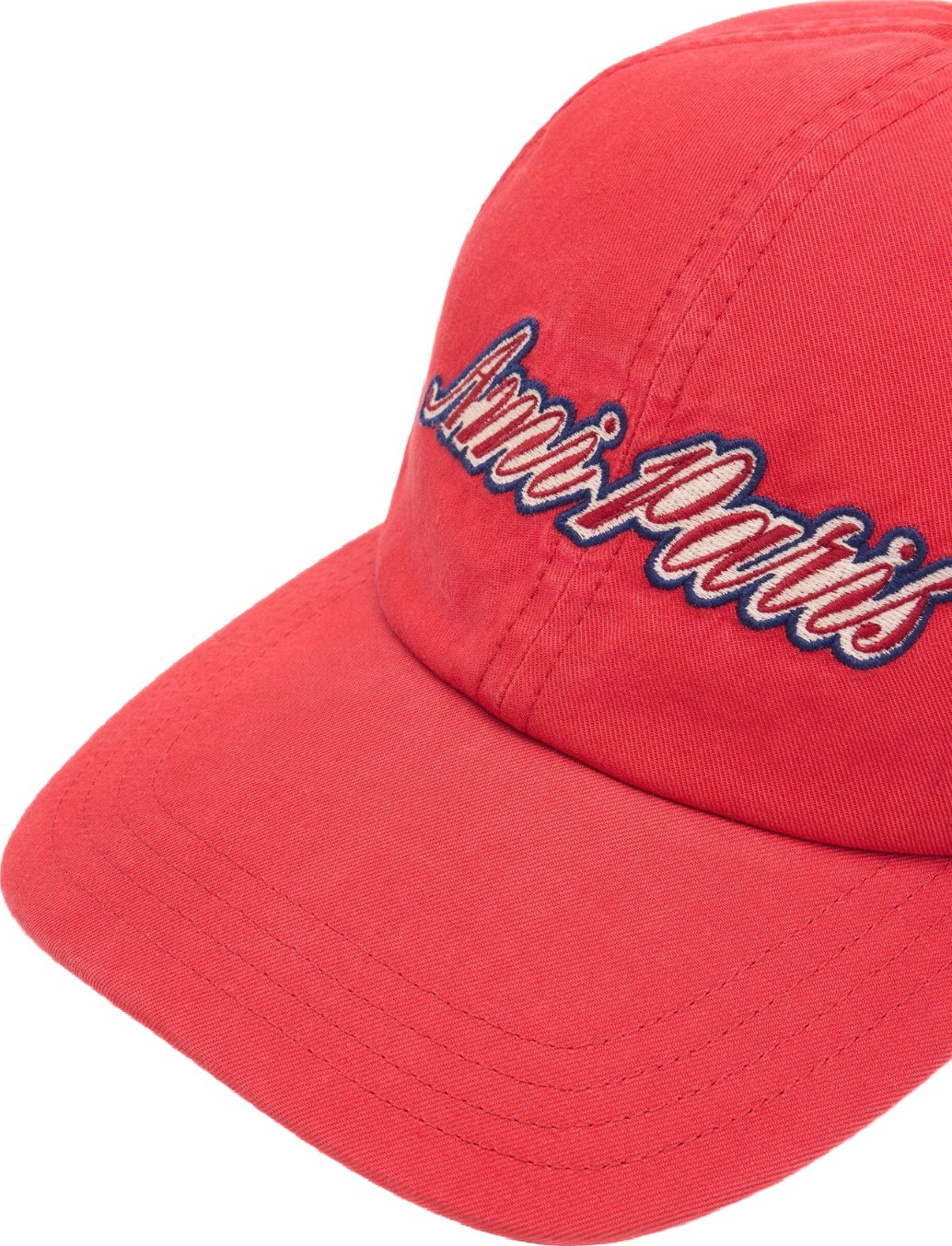 Ami Paris Red cotton cap with Ami Paris emboirery