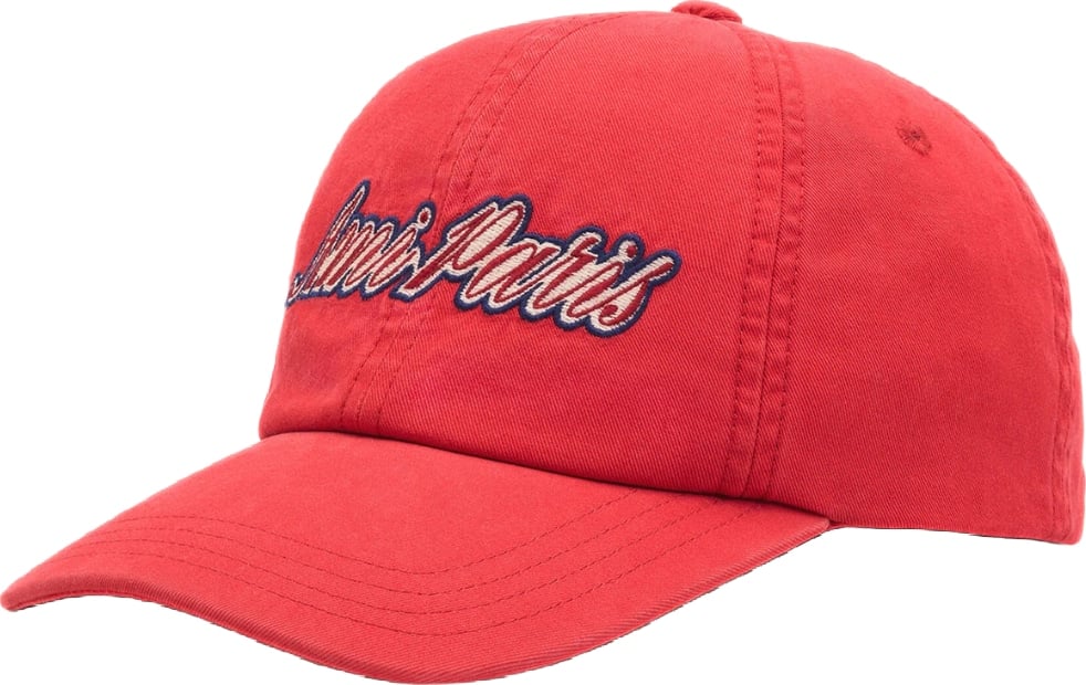 Ami Paris Red cotton cap with Ami Paris emboirery