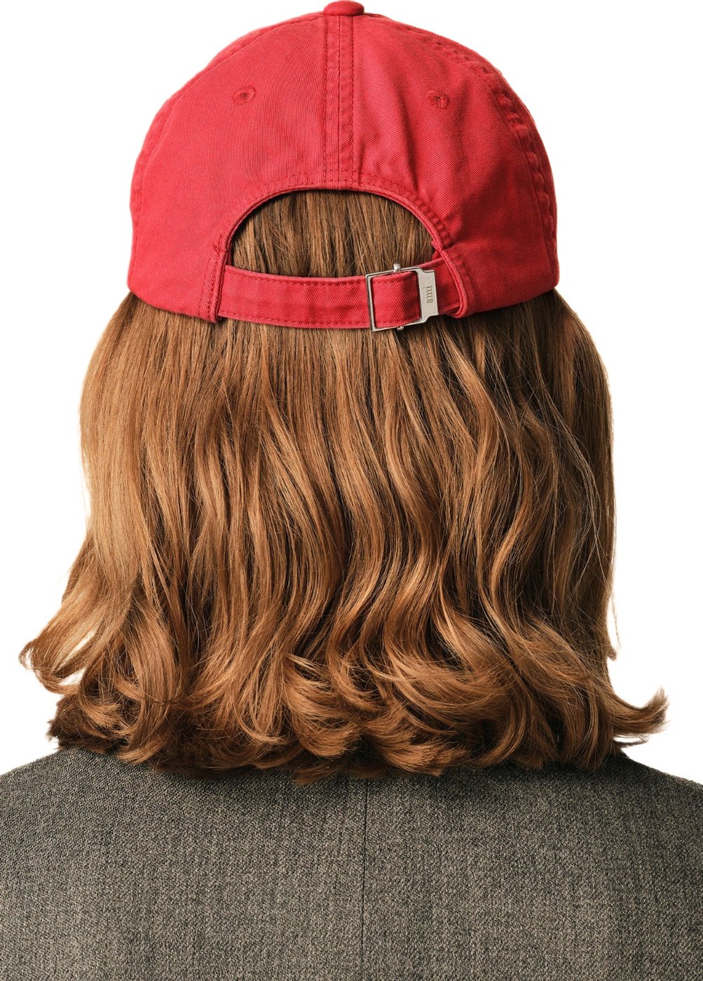 Ami Paris Red cotton cap with Ami Paris emboirery