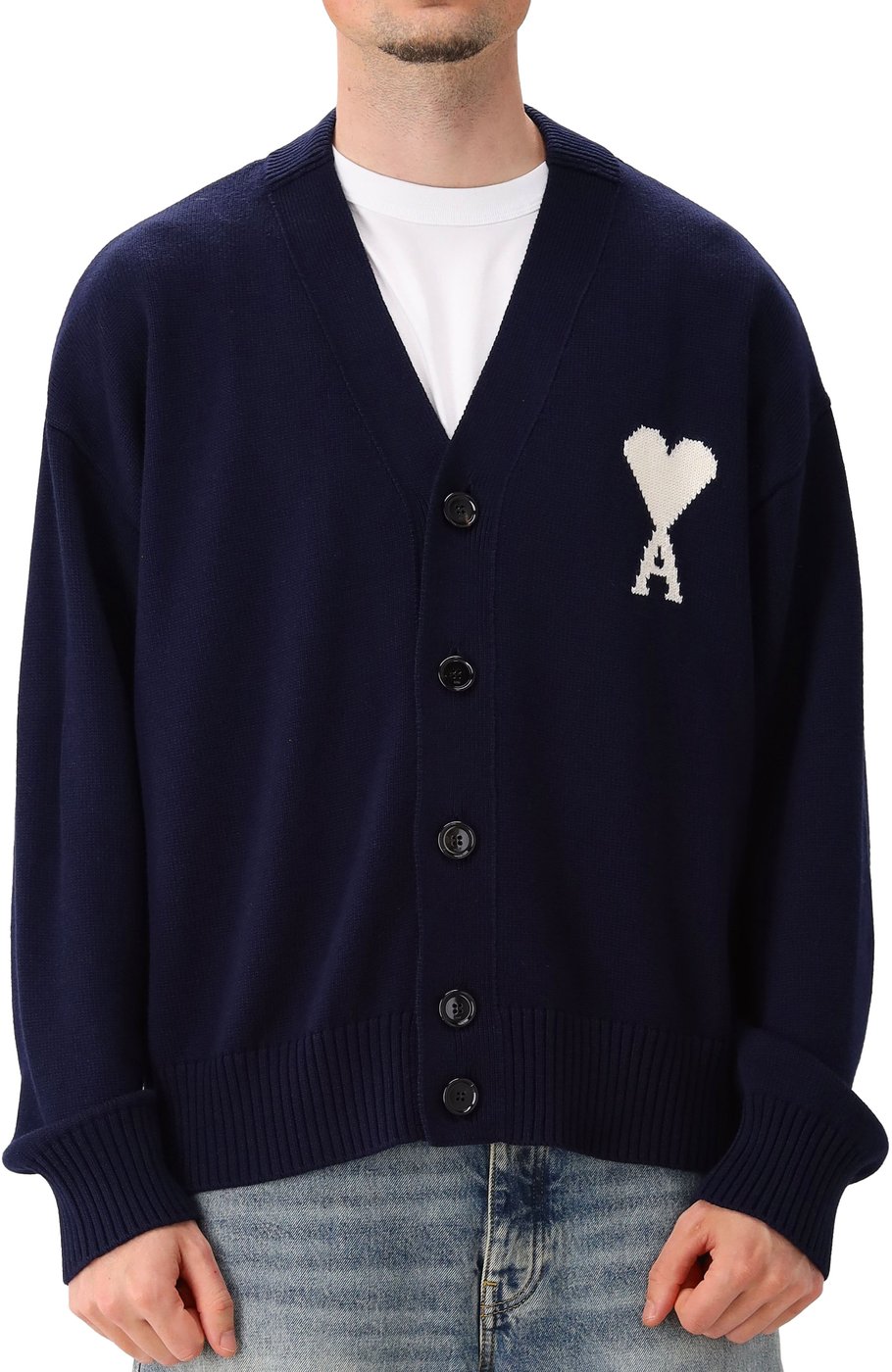 Ami Paris Gebreid Vest Blauw ADC