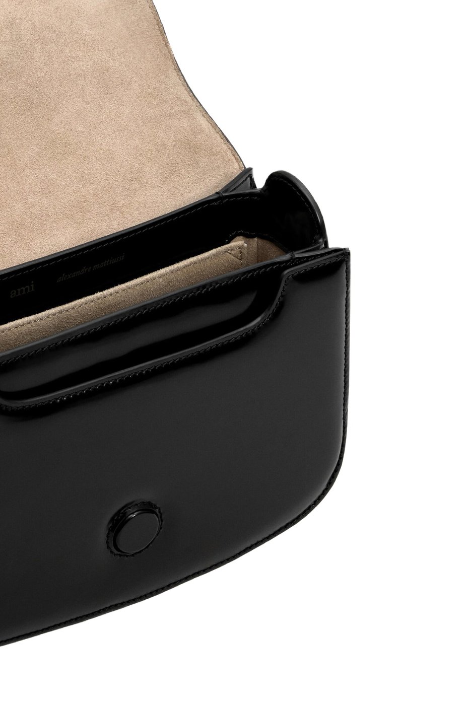 Ami Paris Glazed Leather Bag Black