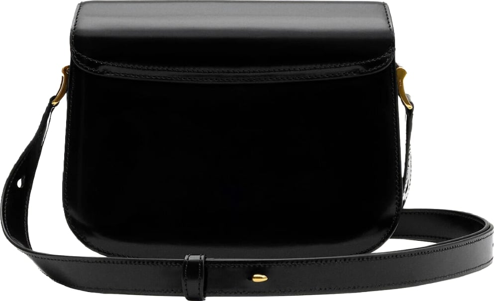 Ami Paris Glazed Leather Bag Black