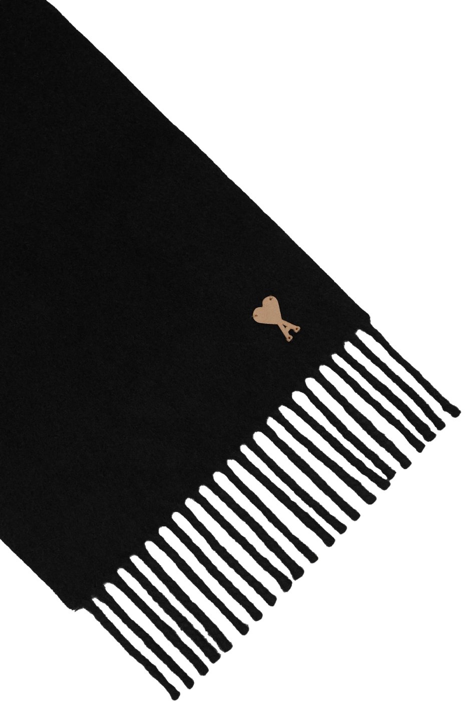 Cashmere-Effect Wool Scarf with Heart Patch Detail