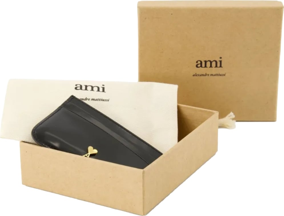 Ami Paris Leather Cardholder Black