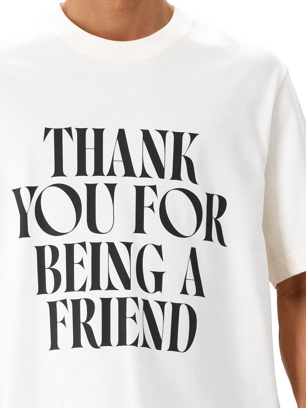 AMI Paris T-shirt Beige Signature Print Teeshirt