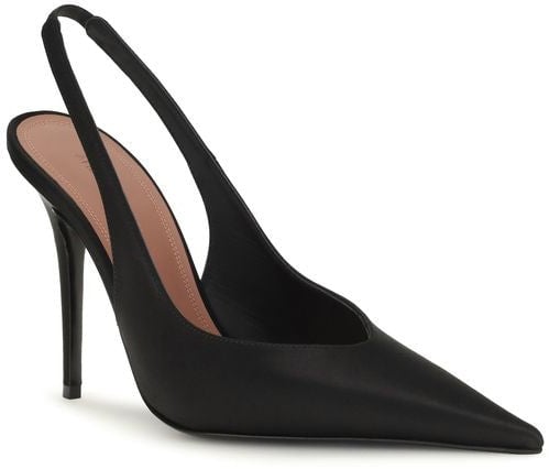 Black Anok 105 Silk Pointed Stiletto Pumps