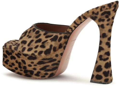 Amina Muaddi Beige Calf Leather Bos Taurus Platform Sandals