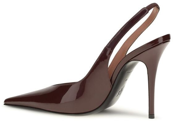 Amina Muaddi Bordeaux Calf Leather Bos Taurus High Heel Pumps