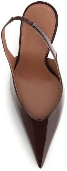 Amina Muaddi Bordeaux Calf Leather Bos Taurus High Heel Pumps