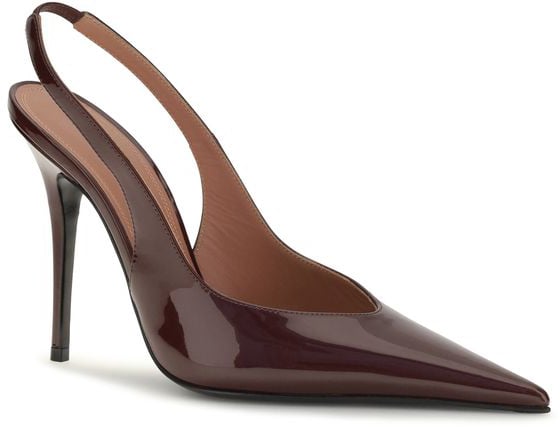 Amina Muaddi Bordeaux Calf Leather Bos Taurus High Heel Pumps