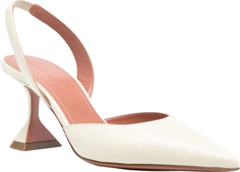 Amina Muaddi Holli Leather Slingback Pumps