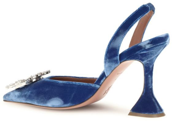Amina Muaddi Blue Viscose High Heel Pumps