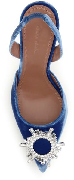 Amina Muaddi Blue Viscose High Heel Pumps