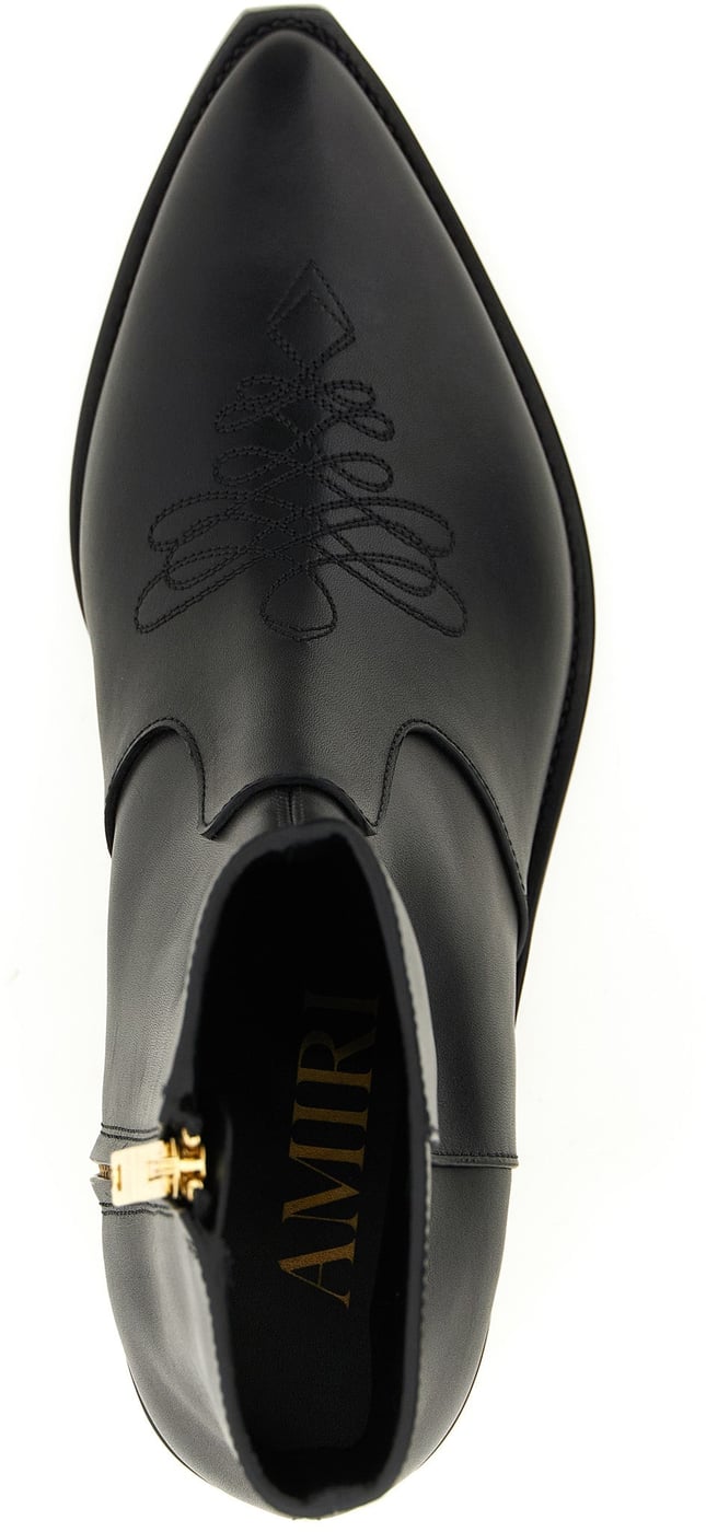 Amiri Black Calfskin Ankle Boots