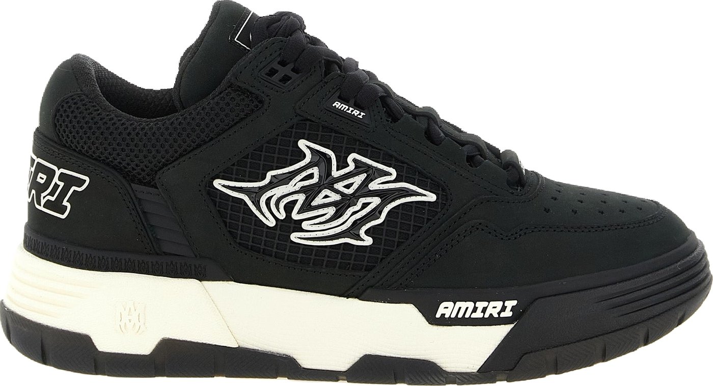 Black Mesh Upper Logo Sneakers
