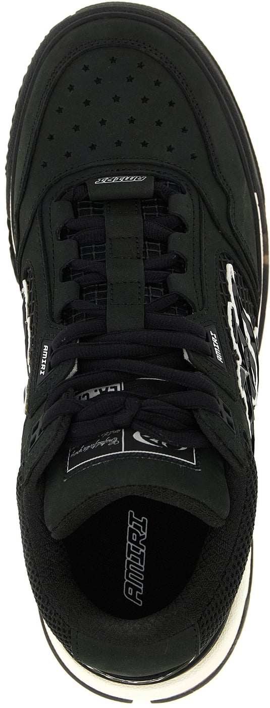 Black Mesh Upper Logo Sneakers