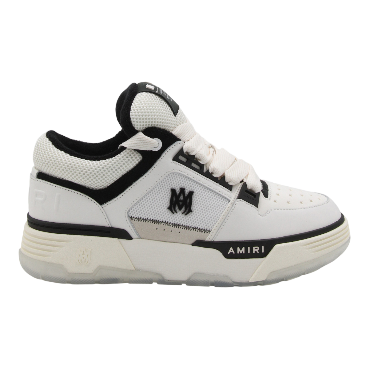 Predominantly White Sneakers with Black Accents