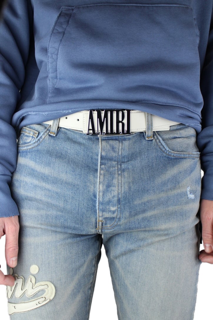 Amiri Nappa 4cm Belt 'Alabaster'