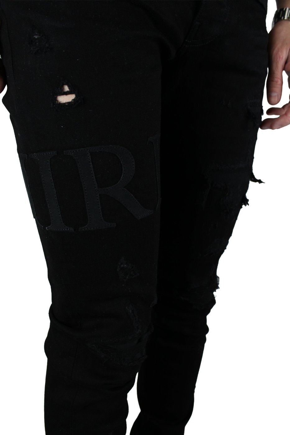 Amiri Serif Logo Jeans 'Zwart'