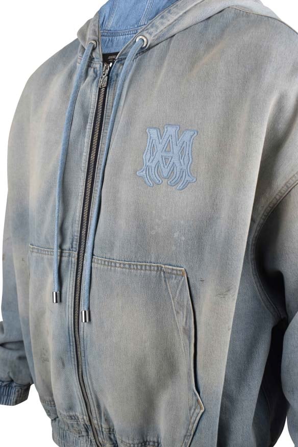 AMIRI MA Denim Zip Jacket - Size: L
