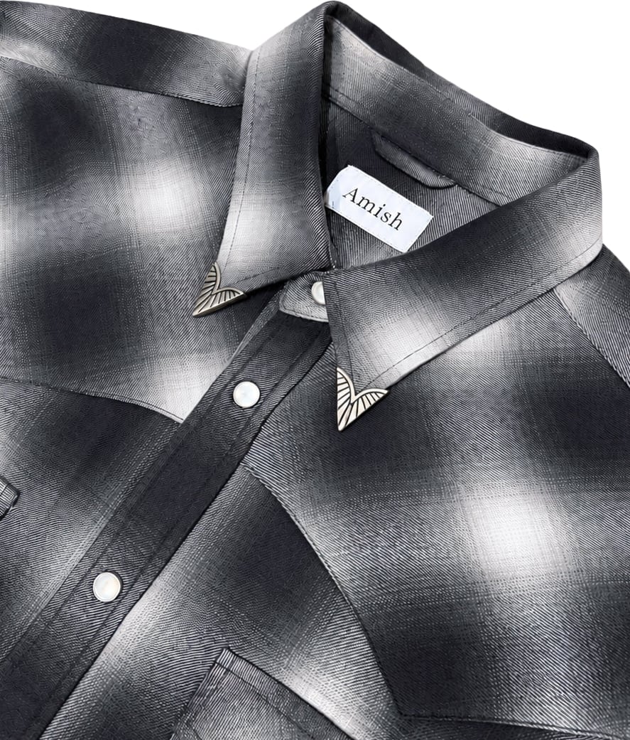 Camicia Texaco Hombre Plaid Washed Charcoal