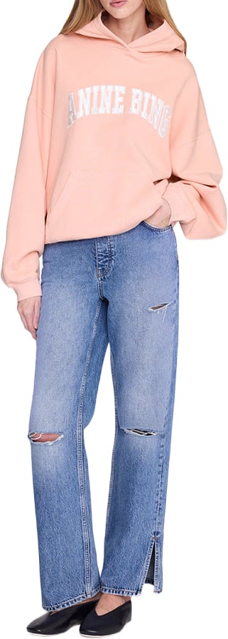hoodie coral pink logo