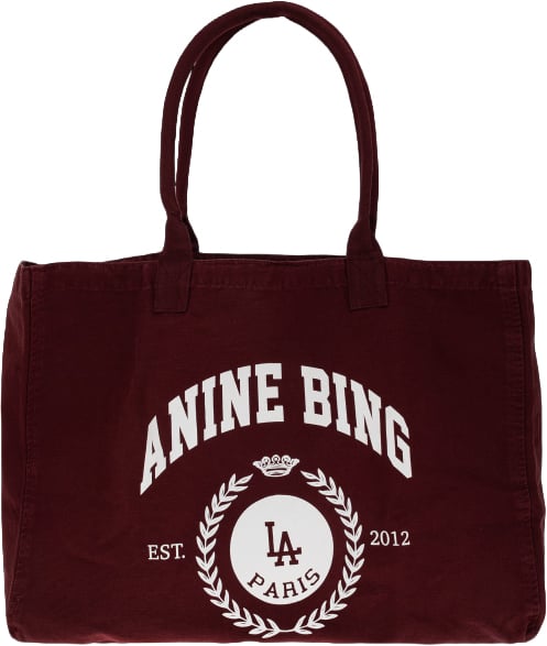 Leo canvas tote bag burgundy
