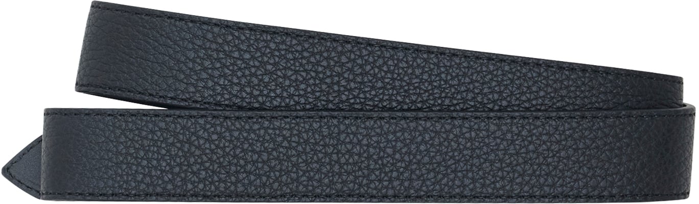 Black h.30 tumbled calf leather belt with buckle