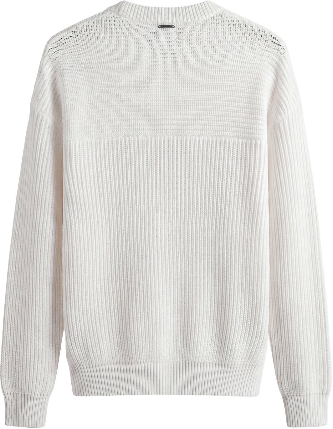 Cream relaxed-fit crew-neck sweater in soft cotton