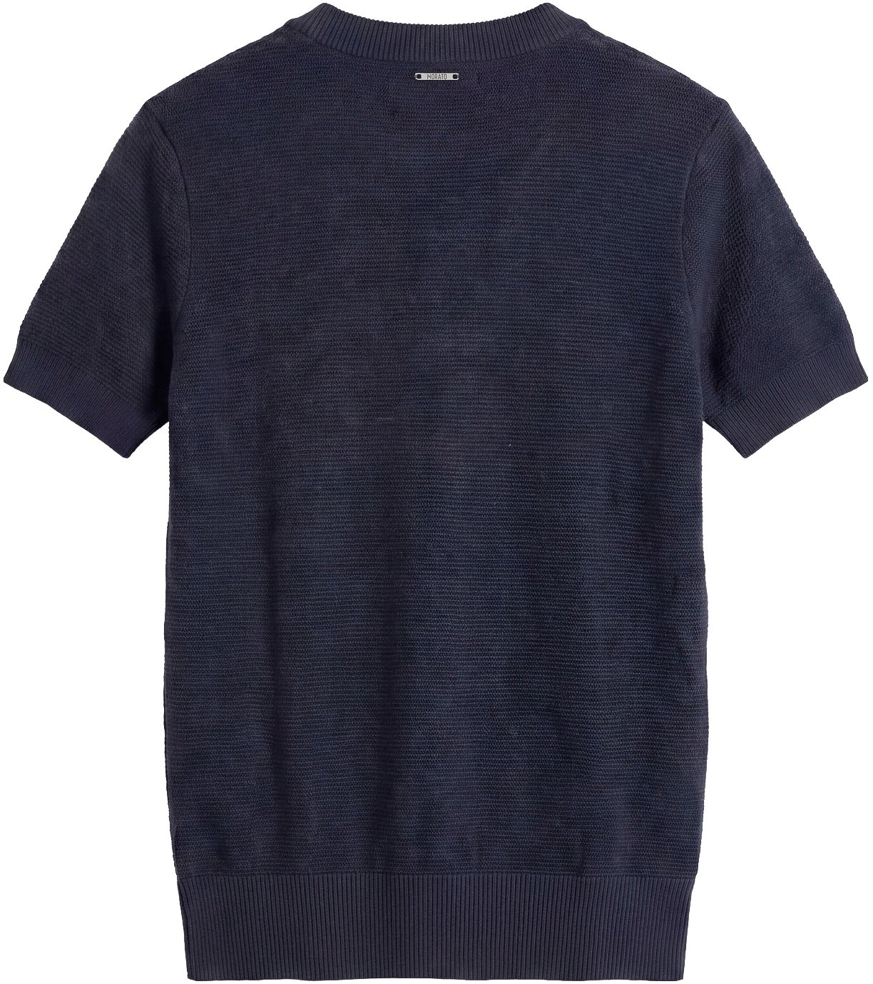 Marine regular-fit short-sleeve crew-neck sweater in super-fine viscose
